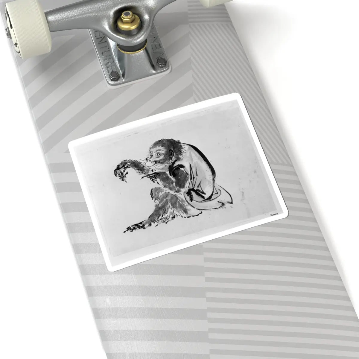 Hokusai School - Monkey and Bee - 19th century - STICKER Vinyl Kiss-Cut Decal