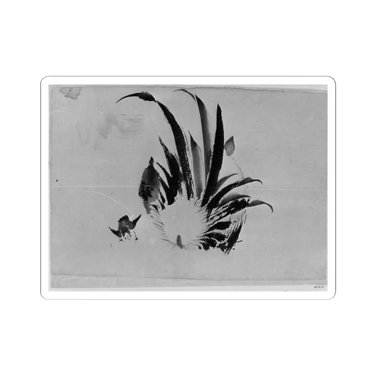 Hokusai School - Rooster and Chick - 19th century - STICKER Vinyl Kiss-Cut Decal