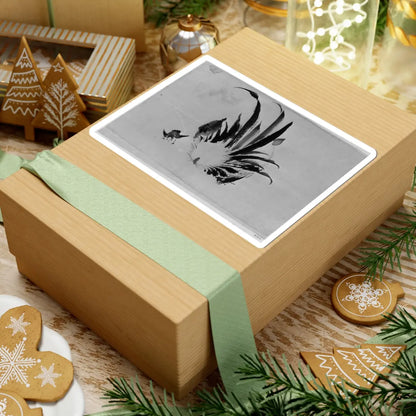 Hokusai School - Rooster and Chick - 19th century - STICKER Vinyl Kiss-Cut Decal