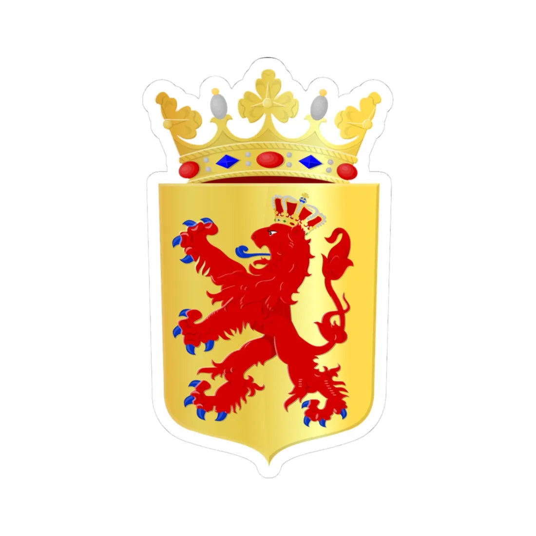 Hollands Kroon wapen (Netherlands) (Coat of Arms) STICKER Vinyl Kiss-Cut Decal 3 Inch White - The Sticker Space