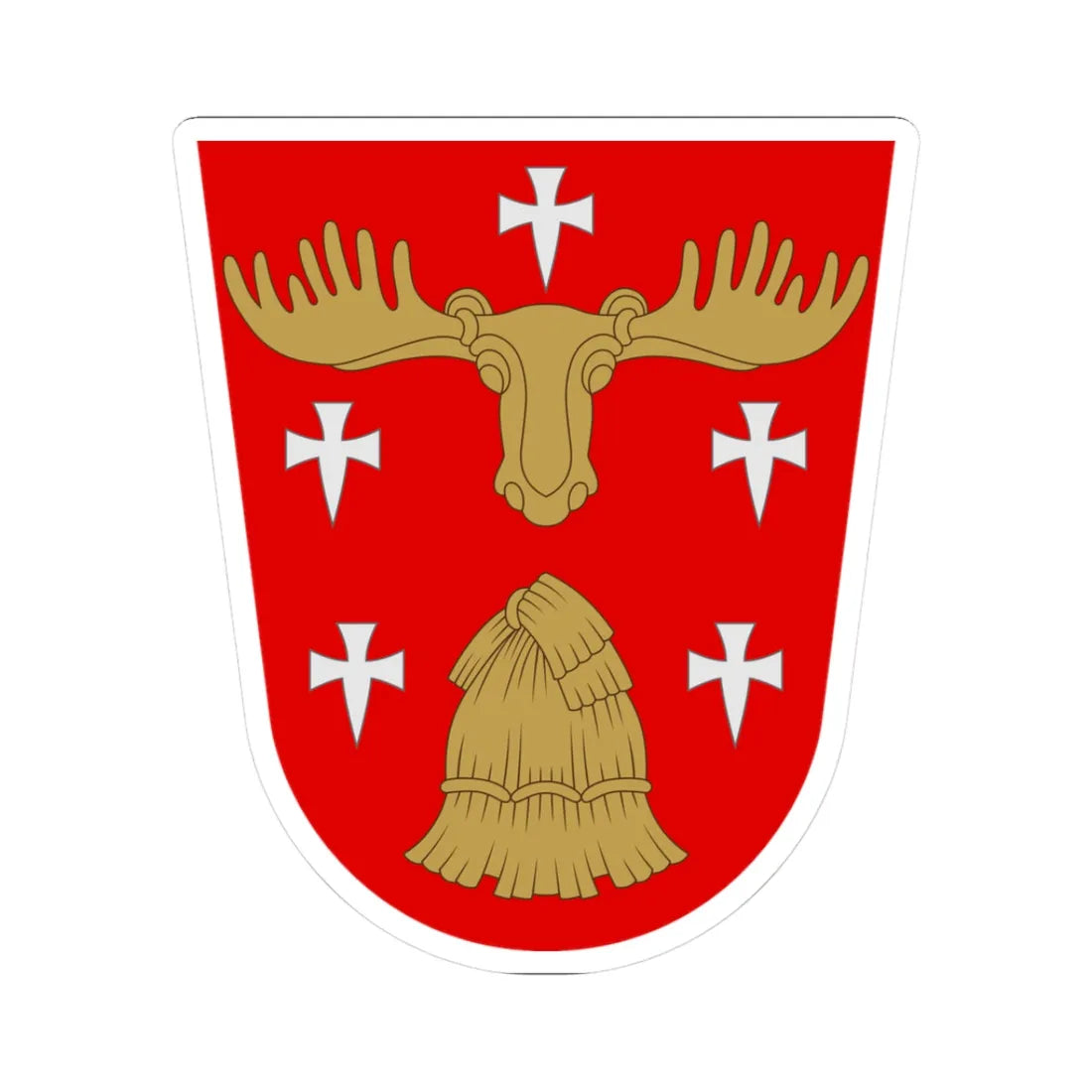 Hollola.vaakuna (Finland) (Coat of Arms) STICKER Vinyl Kiss-Cut Decal 3 Inch White - The Sticker Space
