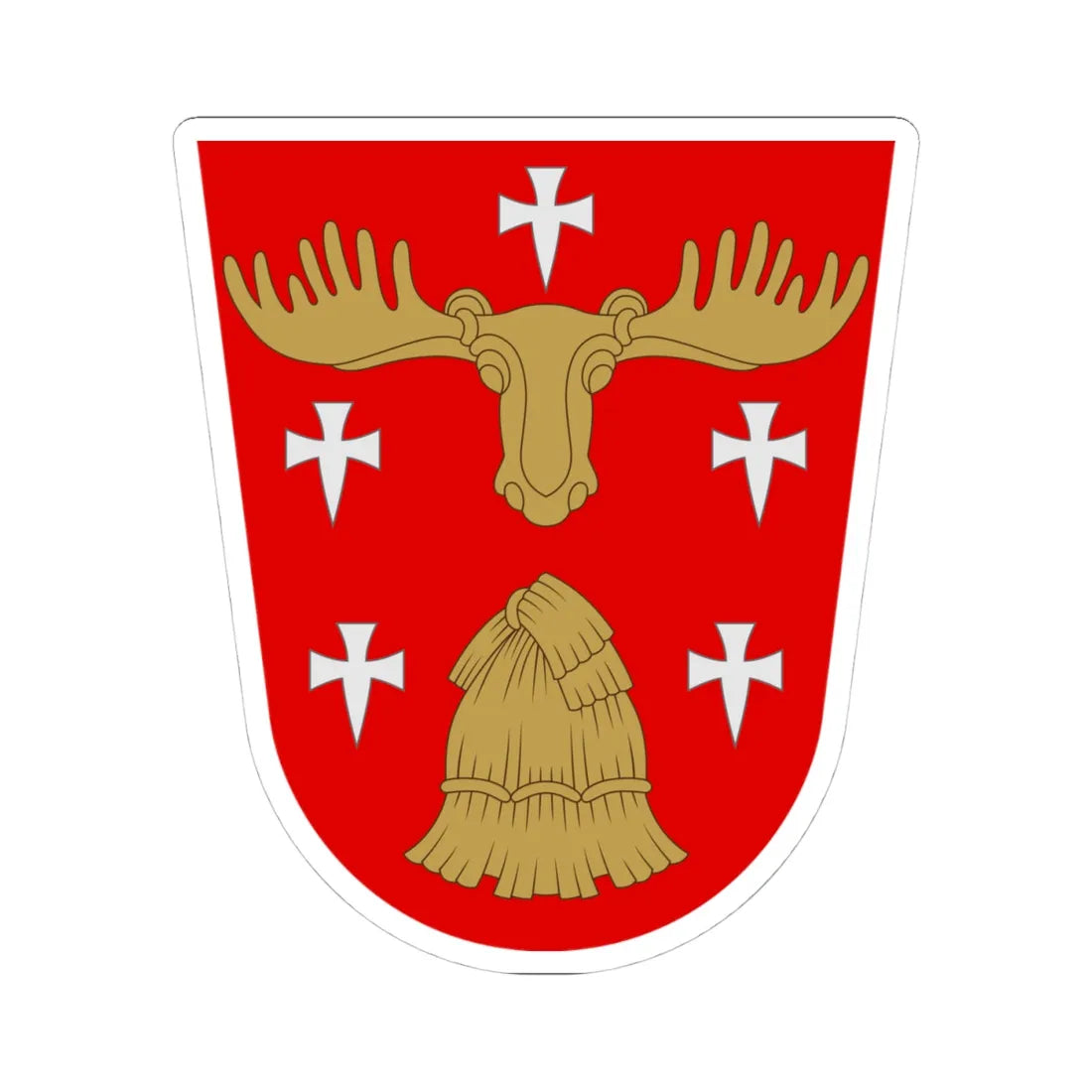 Hollola.vaakuna (Finland) (Coat of Arms) STICKER Vinyl Kiss-Cut Decal 4 Inch White - The Sticker Space