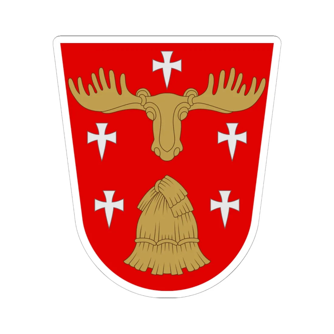 Hollola.vaakuna (Finland) (Coat of Arms) STICKER Vinyl Kiss-Cut Decal 6 Inch White - The Sticker Space