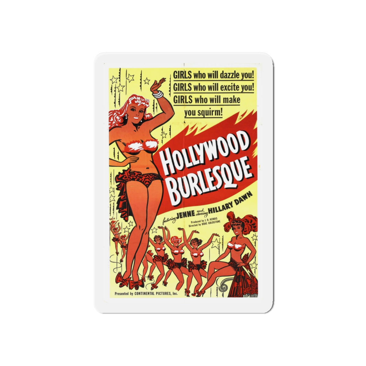 HOLLYWOOD BURLESQUE 1949 Movie Poster - Die-Cut Magnet-5" x 5"-The Sticker Space