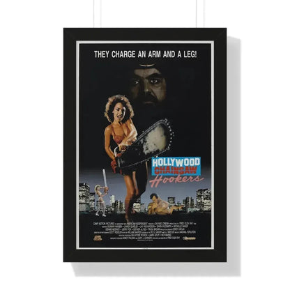 HOLLYWOOD CHAINSAW HOOKERS 1988 - Framed Movie Poster 16″ x 24″ Black - The Sticker Space