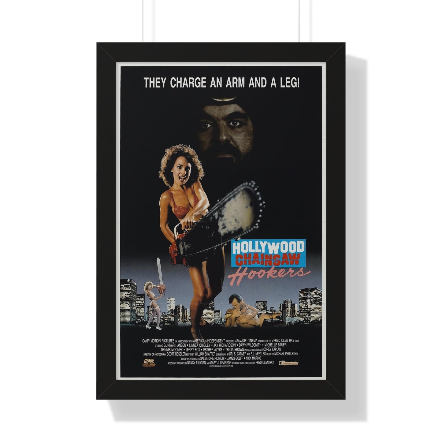 HOLLYWOOD CHAINSAW HOOKERS 1988 - Framed Movie Poster-16″ x 24″-The Sticker Space