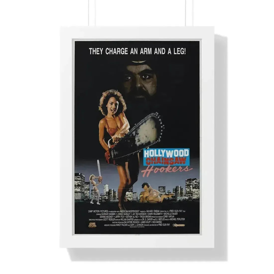 HOLLYWOOD CHAINSAW HOOKERS 1988 - Framed Movie Poster 16″ x 24″ White - The Sticker Space