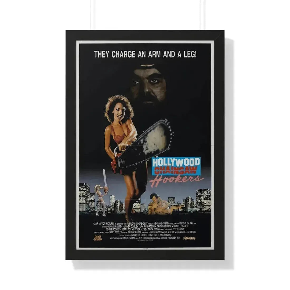 HOLLYWOOD CHAINSAW HOOKERS 1988 - Framed Movie Poster 20" x 30" Black - The Sticker Space