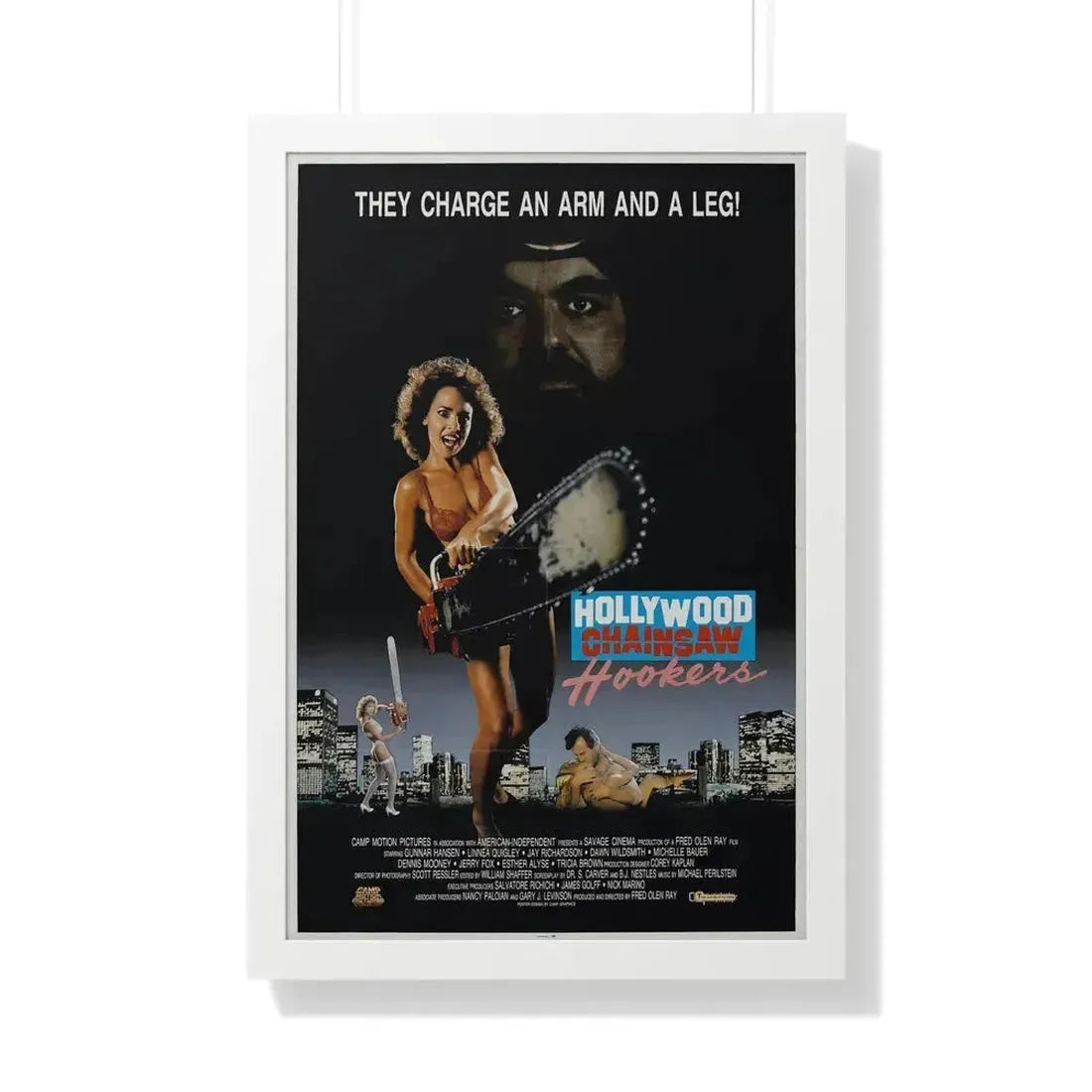 HOLLYWOOD CHAINSAW HOOKERS 1988 - Framed Movie Poster 20" x 30" White - The Sticker Space