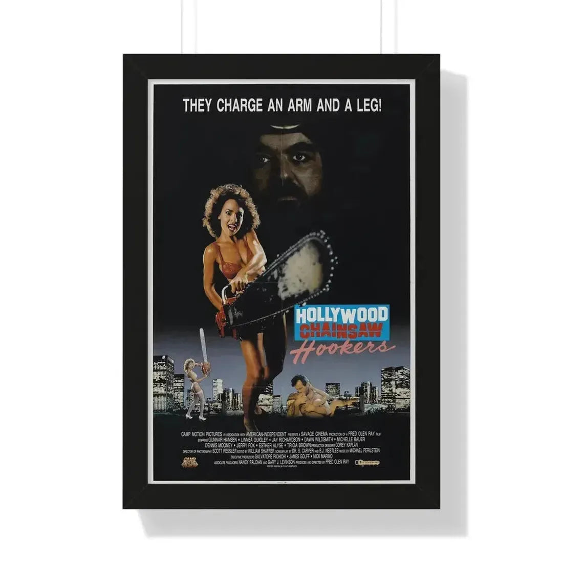 HOLLYWOOD CHAINSAW HOOKERS 1988 - Framed Movie Poster - The Sticker Space