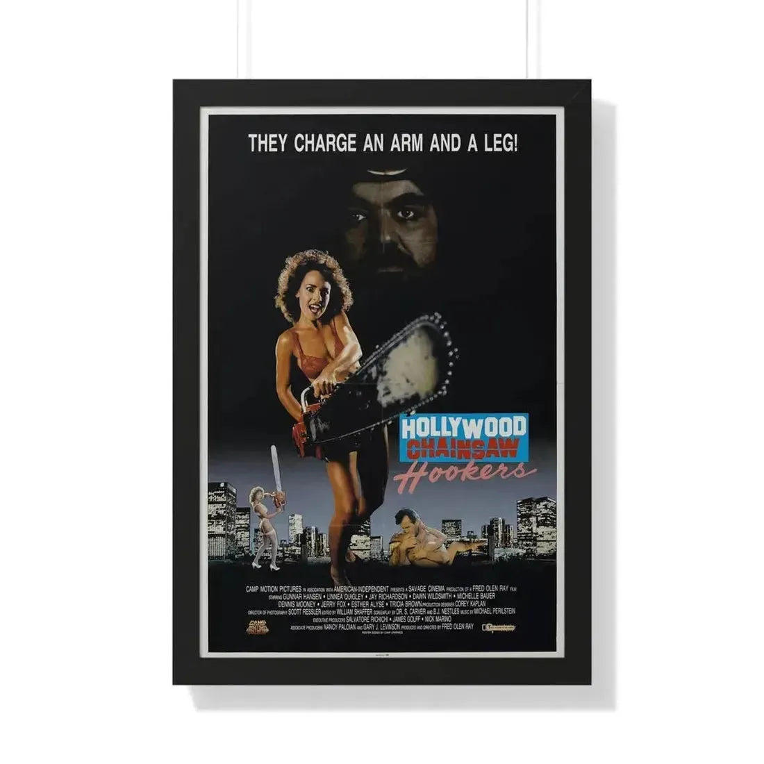 HOLLYWOOD CHAINSAW HOOKERS 1988 - Framed Movie Poster - The Sticker Space
