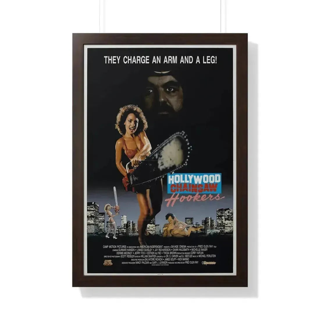 HOLLYWOOD CHAINSAW HOOKERS 1988 - Framed Movie Poster - The Sticker Space