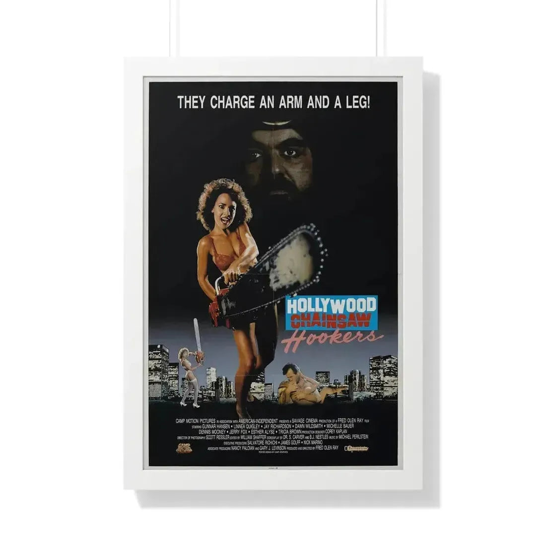 HOLLYWOOD CHAINSAW HOOKERS 1988 - Framed Movie Poster - The Sticker Space