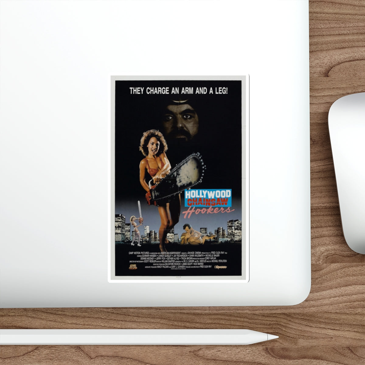 HOLLYWOOD CHAINSAW HOOKERS 1988 Movie Poster STICKER Vinyl Die-Cut Decal-The Sticker Space