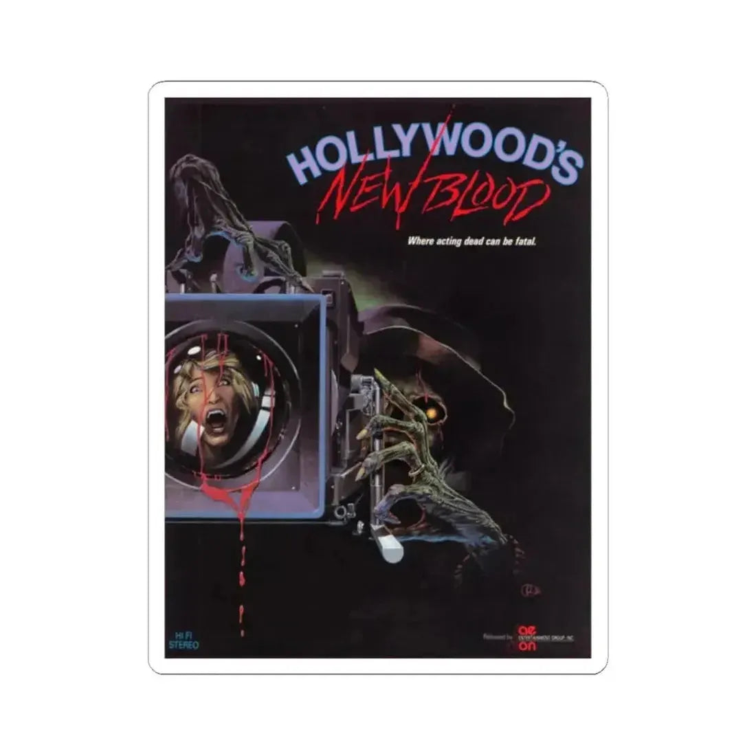 HOLLYWOOD'S NEW BLOOD 1988 Movie Poster - STICKER Vinyl Kiss-Cut Decal 2 Inch White - The Sticker Space