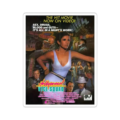 HOLLYWOOD VICE SQUAD (2) 1986 Movie Poster - STICKER Vinyl Kiss-Cut Decal 6 Inch White - The Sticker Space