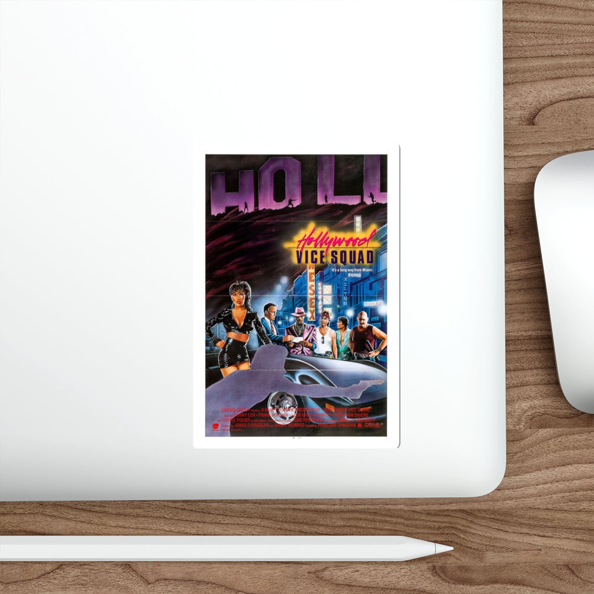 HOLLYWOOD VICE SQUAD (3) 1986 Movie Poster STICKER Vinyl Die-Cut Decal-The Sticker Space