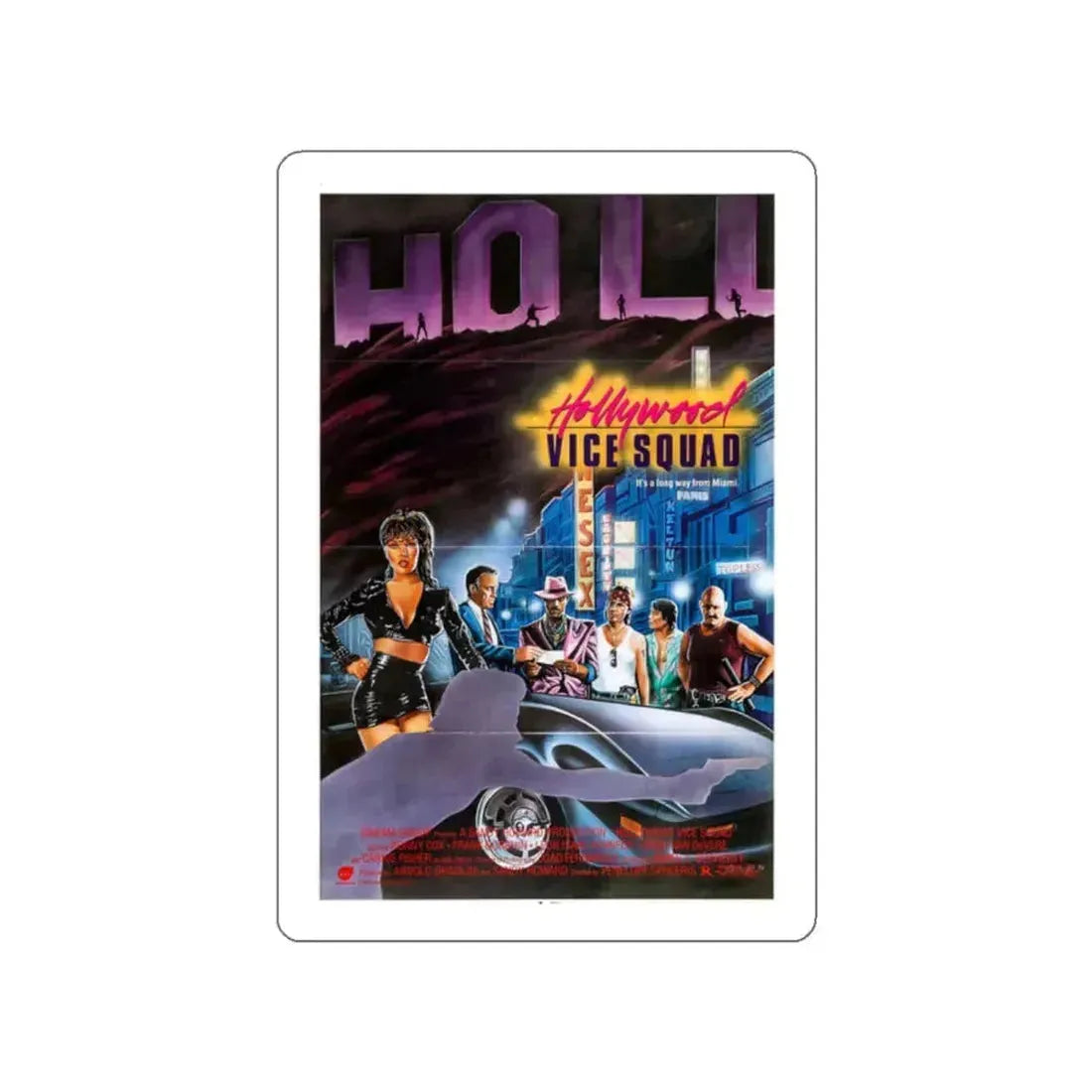 HOLLYWOOD VICE SQUAD (3) 1986 Movie Poster STICKER Vinyl Die-Cut Decal 2 Inch - The Sticker Space