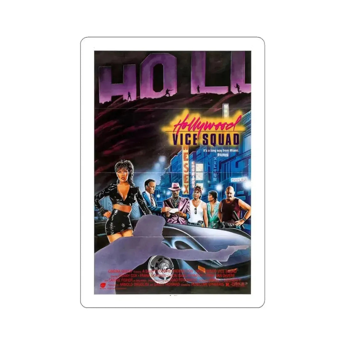 HOLLYWOOD VICE SQUAD (3) 1986 Movie Poster - STICKER Vinyl Kiss-Cut Decal 6 Inch White - The Sticker Space