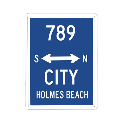 Holmes Beach City Route 789 (Florida) (Road Sign) STICKER Vinyl Kiss-Cut Decal 6 Inch White - The Sticker Space