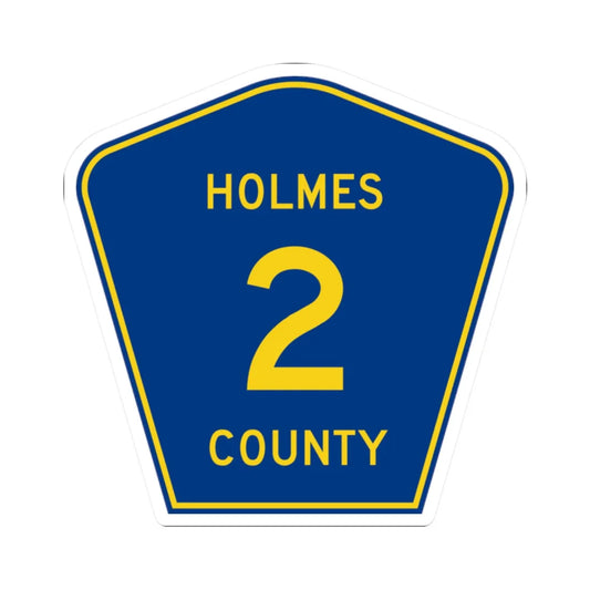 Holmes County 2 (Florida) (Road Sign) STICKER Vinyl Kiss-Cut Decal 2 Inch White - The Sticker Space