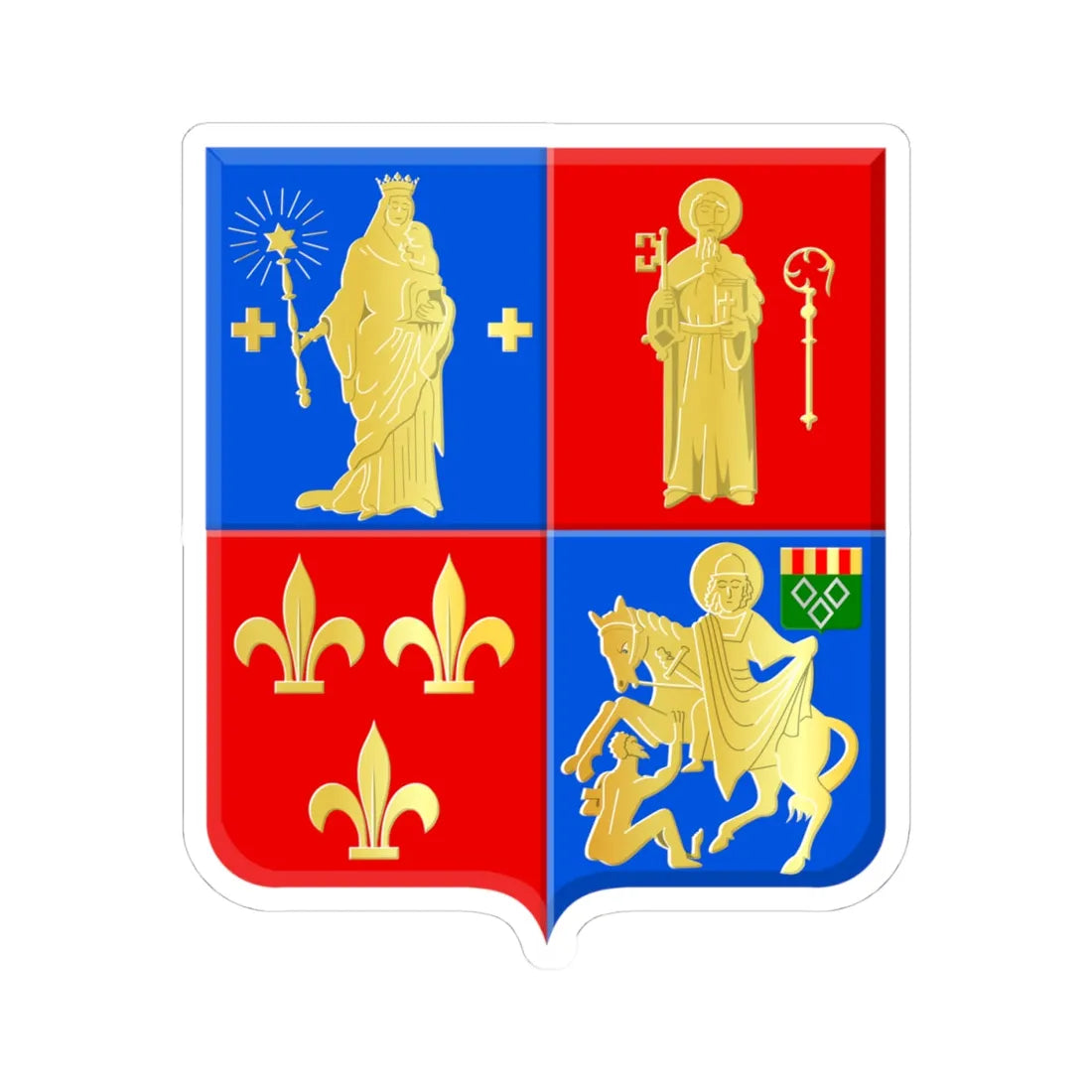 Holsbeek wapen (Belgium) (Coat of Arms) STICKER Vinyl Kiss-Cut Decal 4 Inch White - The Sticker Space