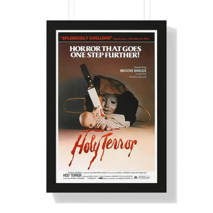 HOLY TERROR 1976 - Framed Movie Poster 16″ x 24″ Black - The Sticker Space
