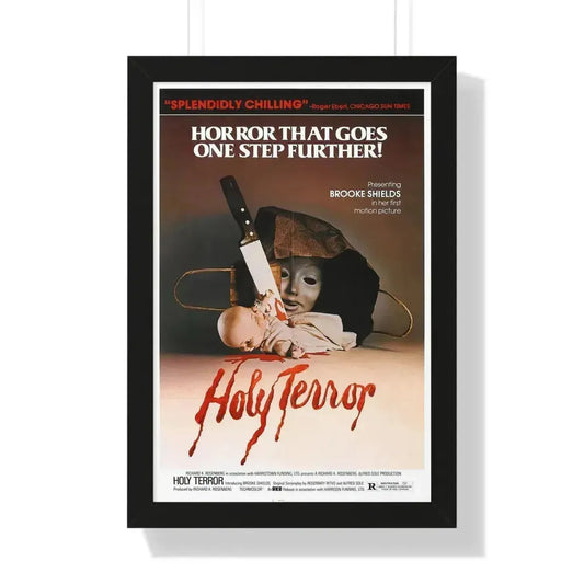 HOLY TERROR 1976 - Framed Movie Poster 16″ x 24″ Black - The Sticker Space