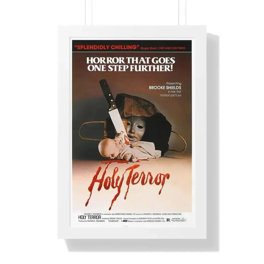 HOLY TERROR 1976 - Framed Movie Poster 16″ x 24″ White - The Sticker Space