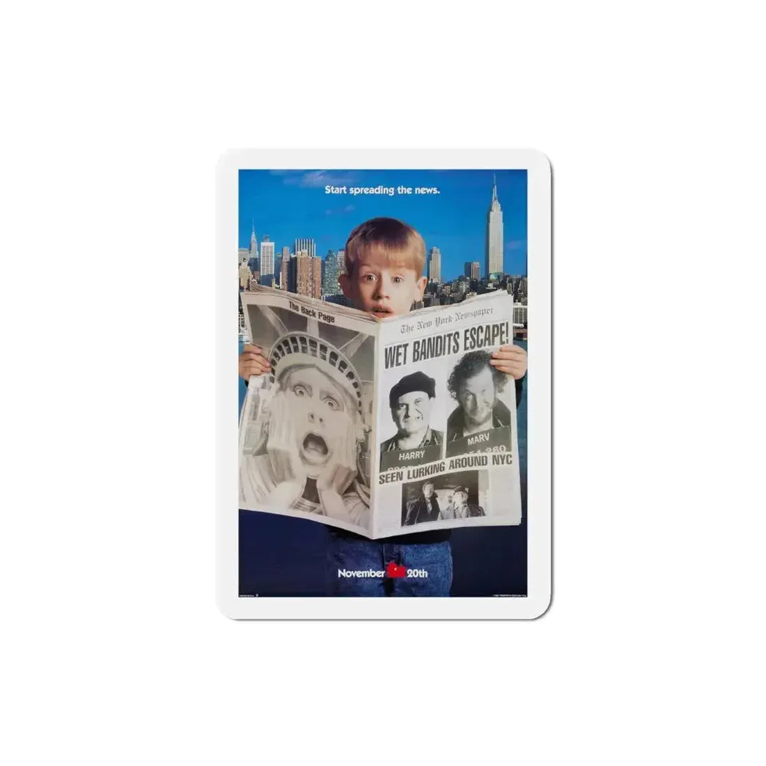 Home Alone 2 Lost in New York 1992 Movie Poster Refrigerator Magnet 4 Inch - The Sticker Space