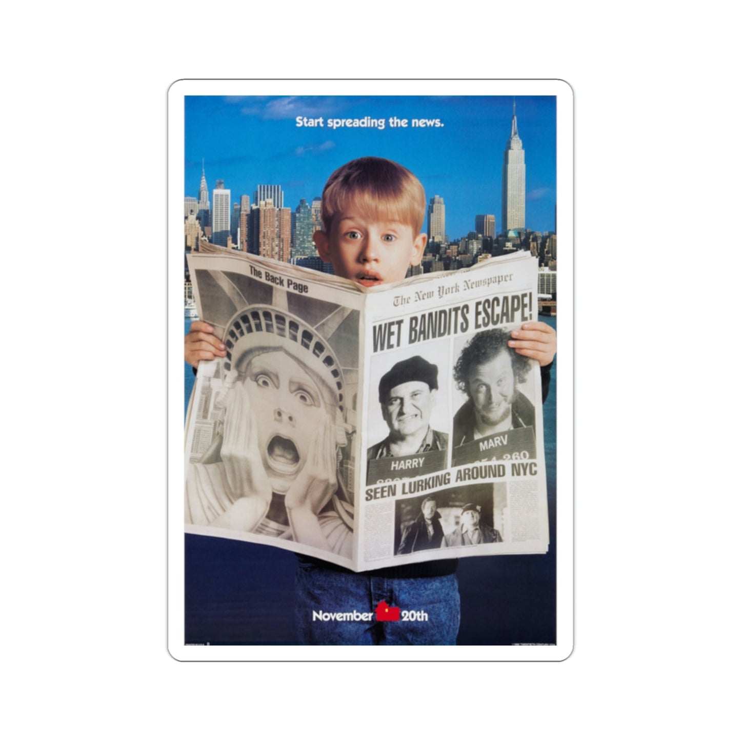 Home Alone 2 Lost in New York 1992 Movie Poster STICKER Vinyl Die-Cut Decal-2 Inch-The Sticker Space