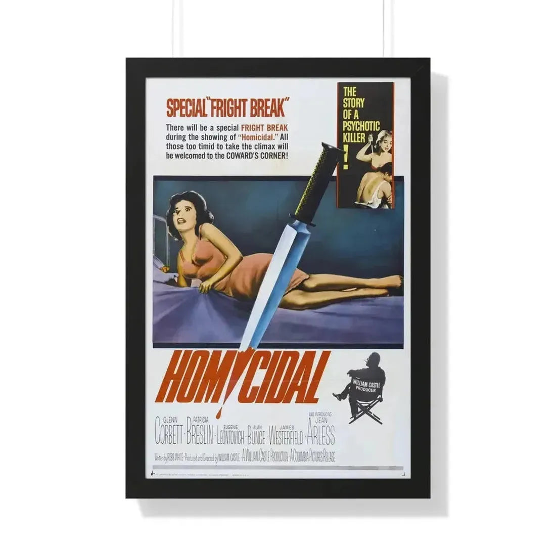 HOMICIDAL! 1961 - Framed Movie Poster - The Sticker Space