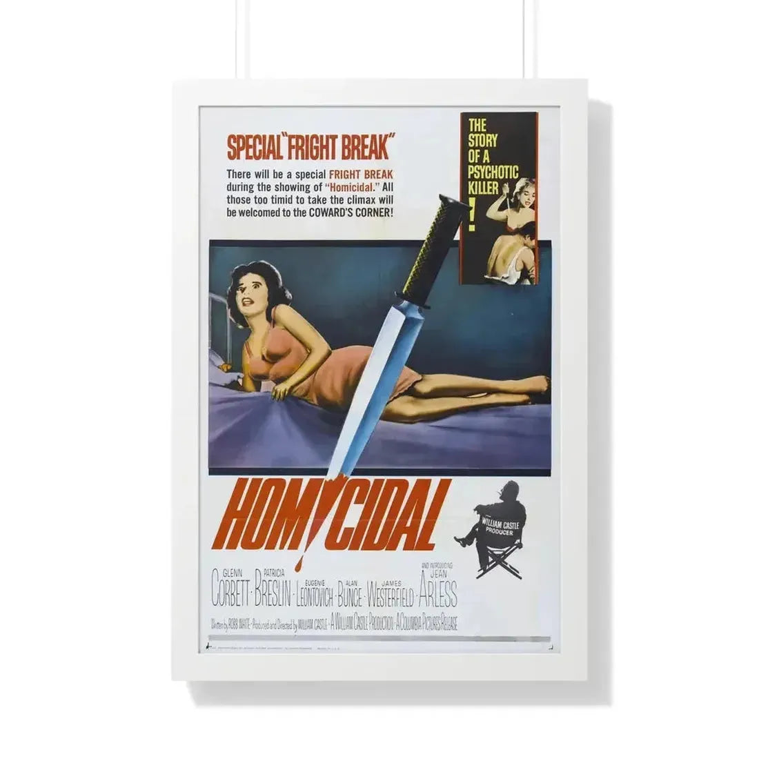 HOMICIDAL! 1961 - Framed Movie Poster - The Sticker Space