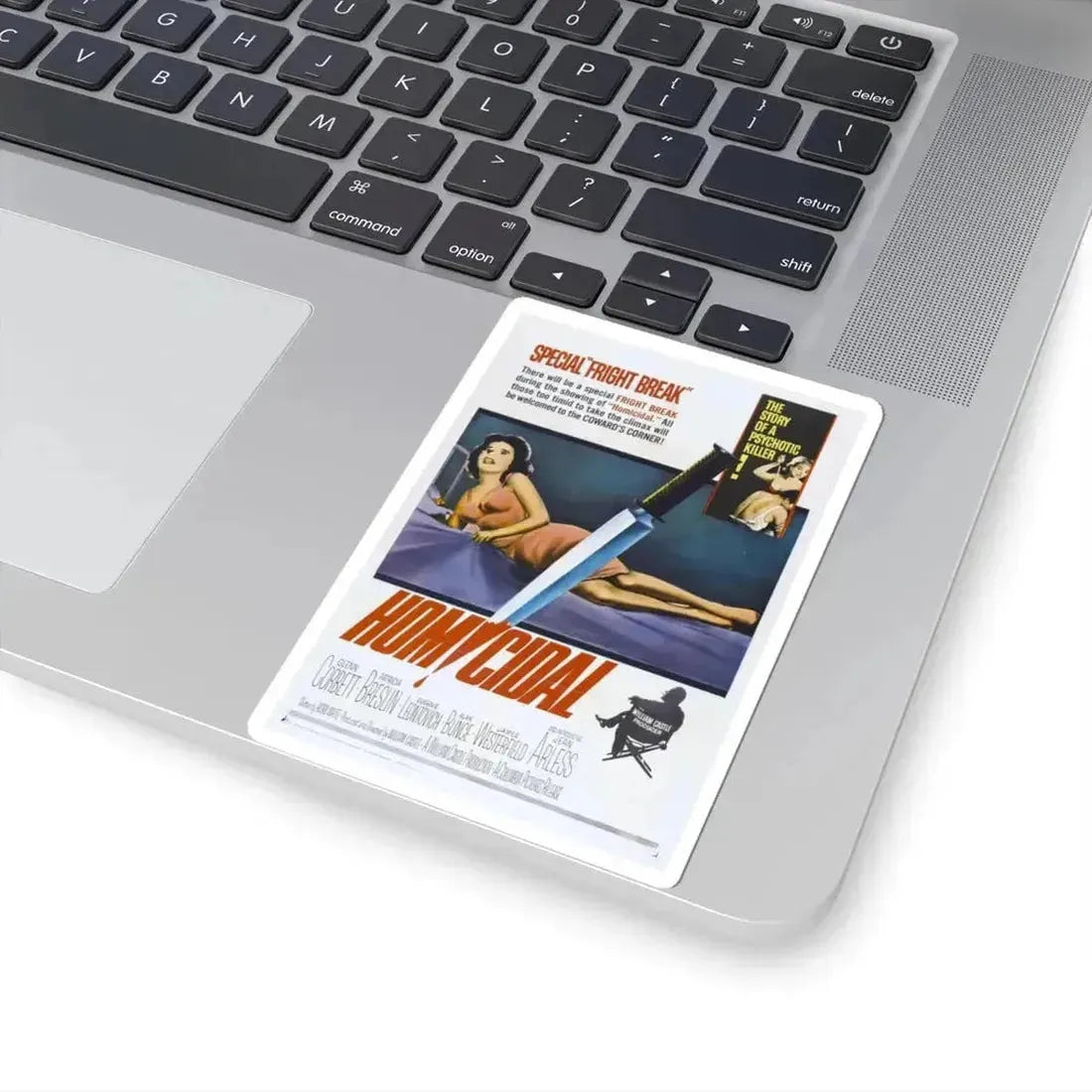 HOMICIDAL! 1961 Movie Poster - STICKER Vinyl Kiss-Cut Decal - The Sticker Space