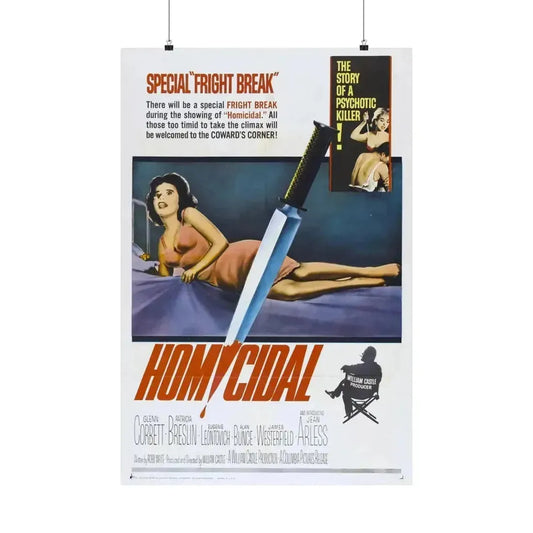 HOMICIDAL! 1961 - Paper Movie Poster 24″ x 36″ Matte - The Sticker Space