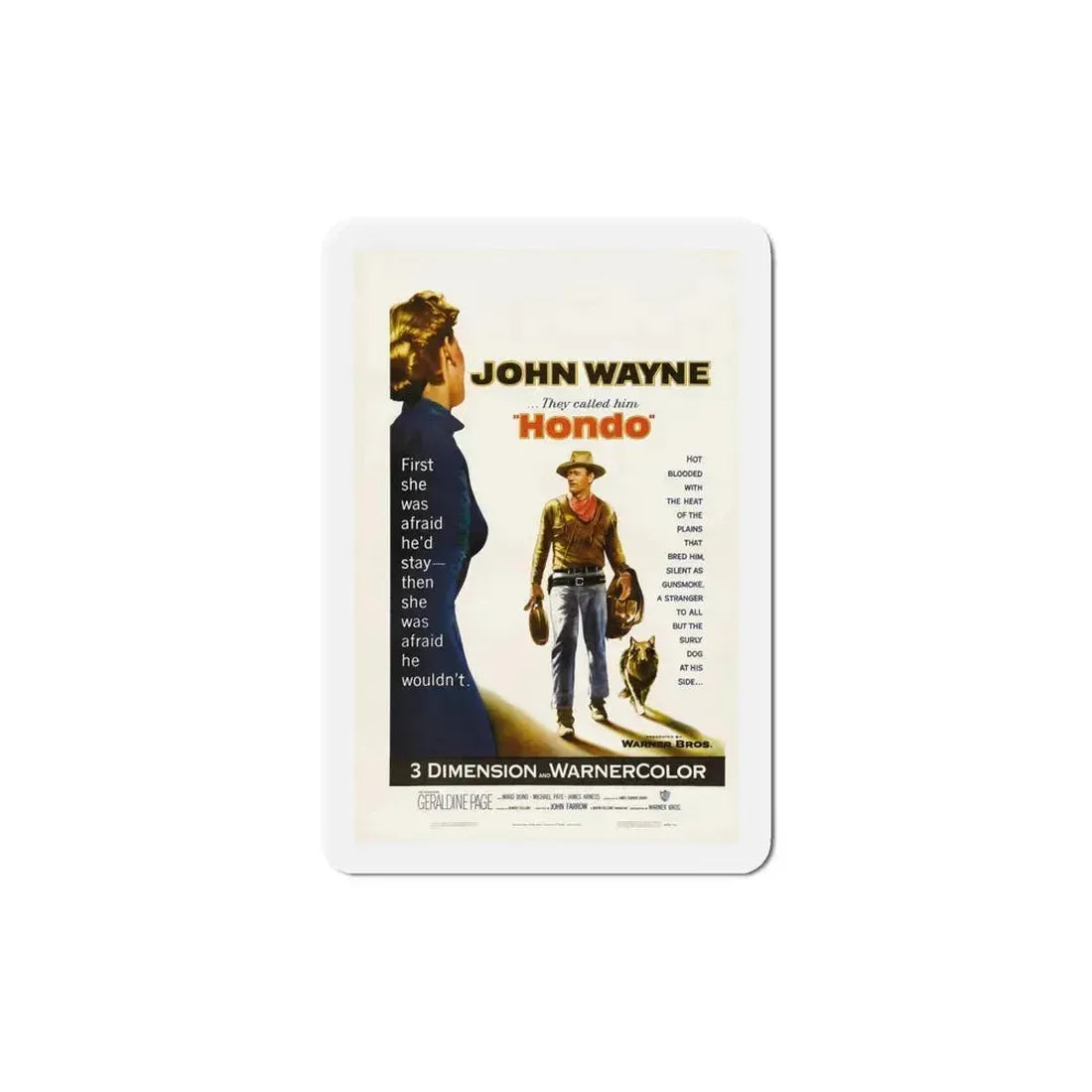 Hondo 1953 Movie Poster Refrigerator Magnet 6 Inch - The Sticker Space