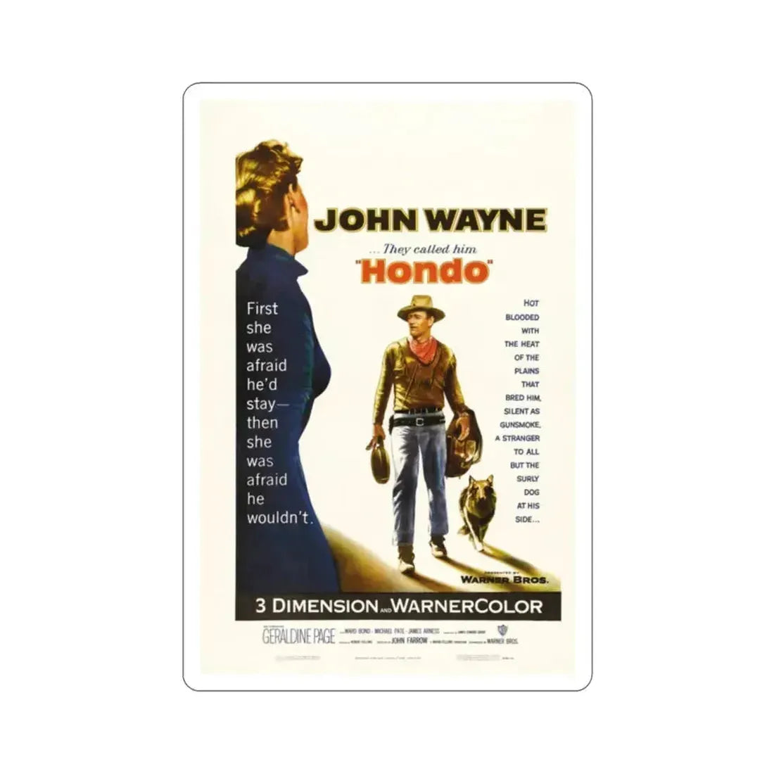 Hondo 1953 Movie Poster STICKER Vinyl Die-Cut Decal 2 Inch - The Sticker Space