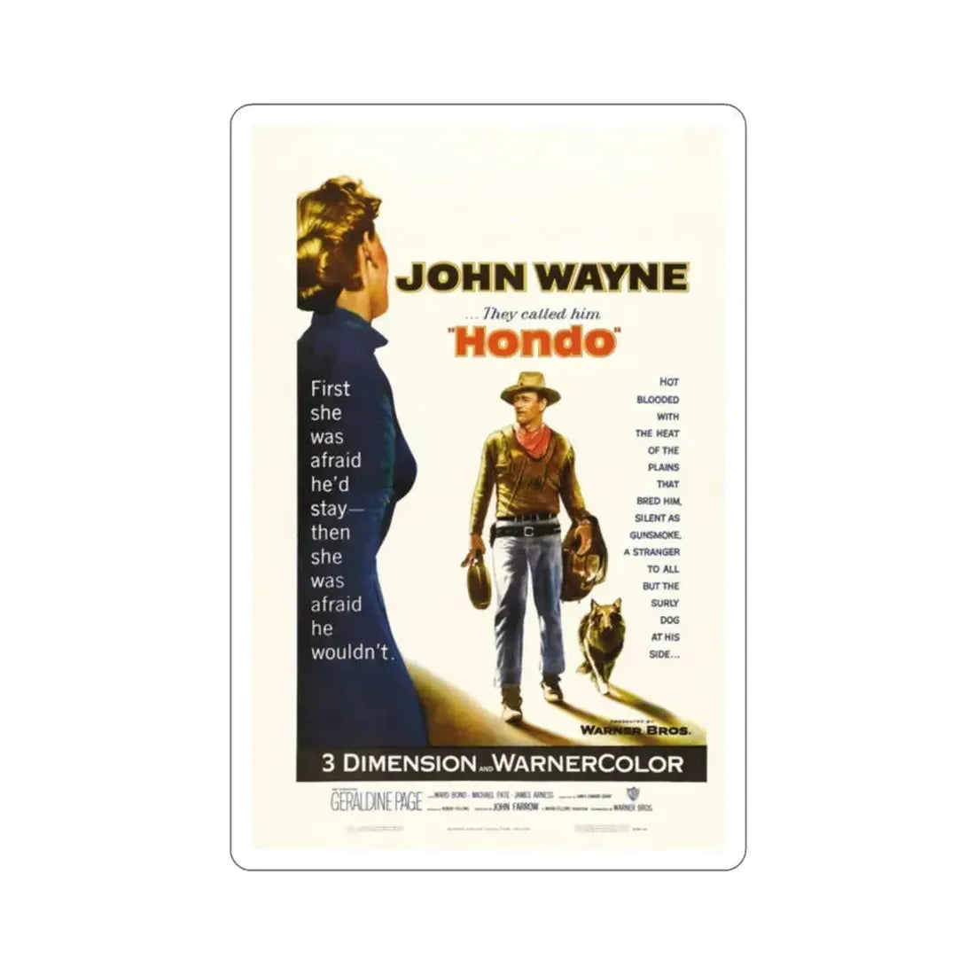 Hondo 1953 Movie Poster STICKER Vinyl Die-Cut Decal 2 Inch - The Sticker Space