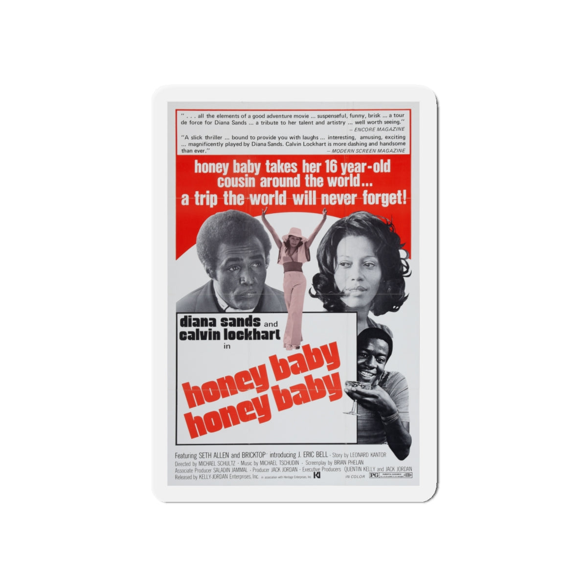 HONEY BABY HONEY BABY 1974 Movie Poster - Die-Cut Magnet-5" x 5"-The Sticker Space