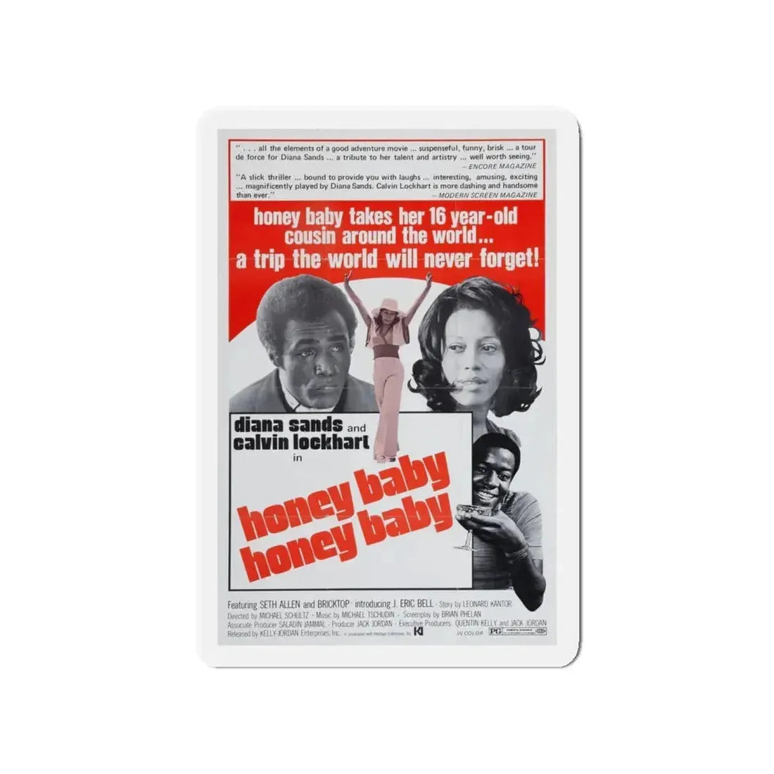 HONEY BABY HONEY BABY 1974 Movie Poster - Refrigerator Magnet 4 Inch - The Sticker Space