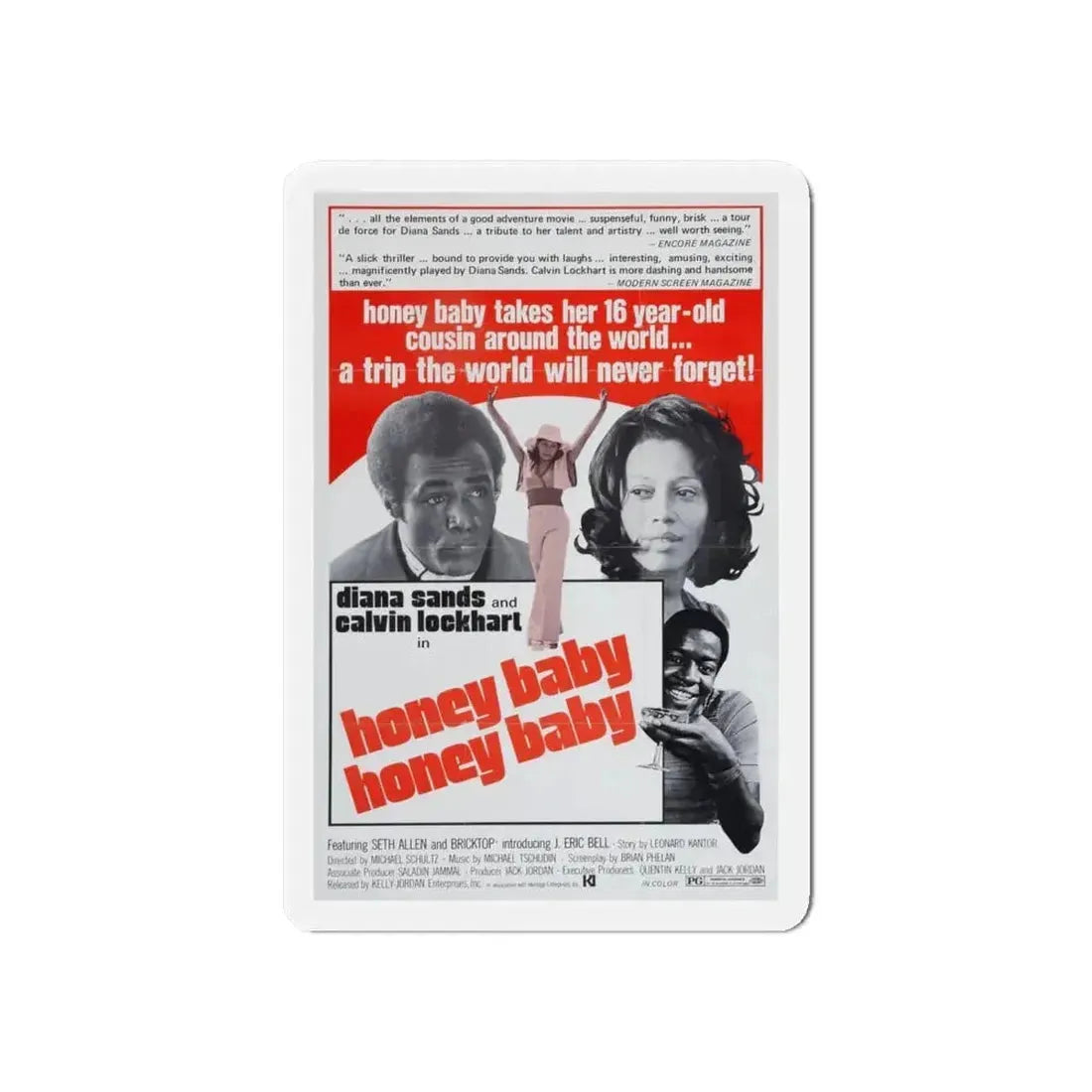 HONEY BABY HONEY BABY 1974 Movie Poster - Refrigerator Magnet - The Sticker Space