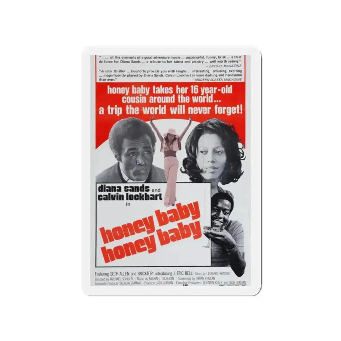 HONEY BABY HONEY BABY 1974 Movie Poster - Refrigerator Magnet - The Sticker Space