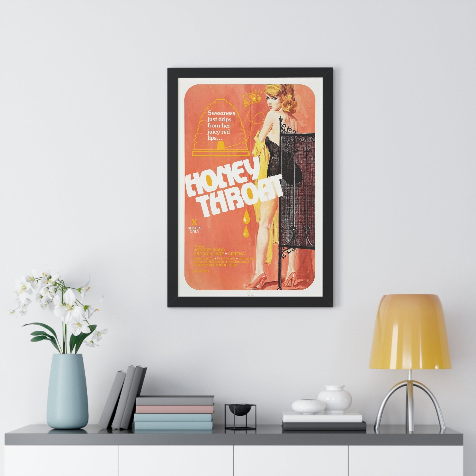 HONEY THROAT 1980 - Framed Movie Poster-The Sticker Space