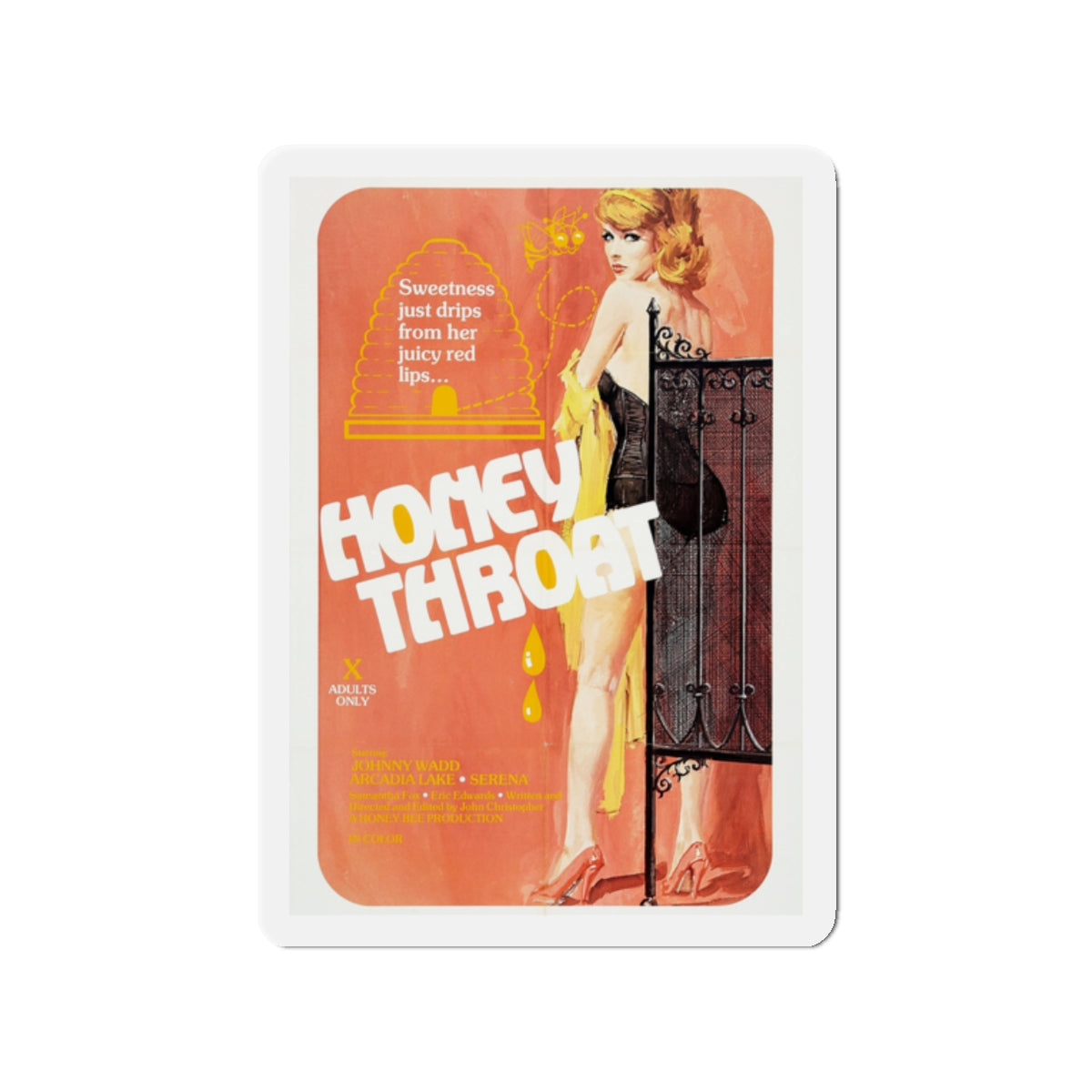 HONEY THROAT 1980 Movie Poster - Die-Cut Magnet-2" x 2"-The Sticker Space