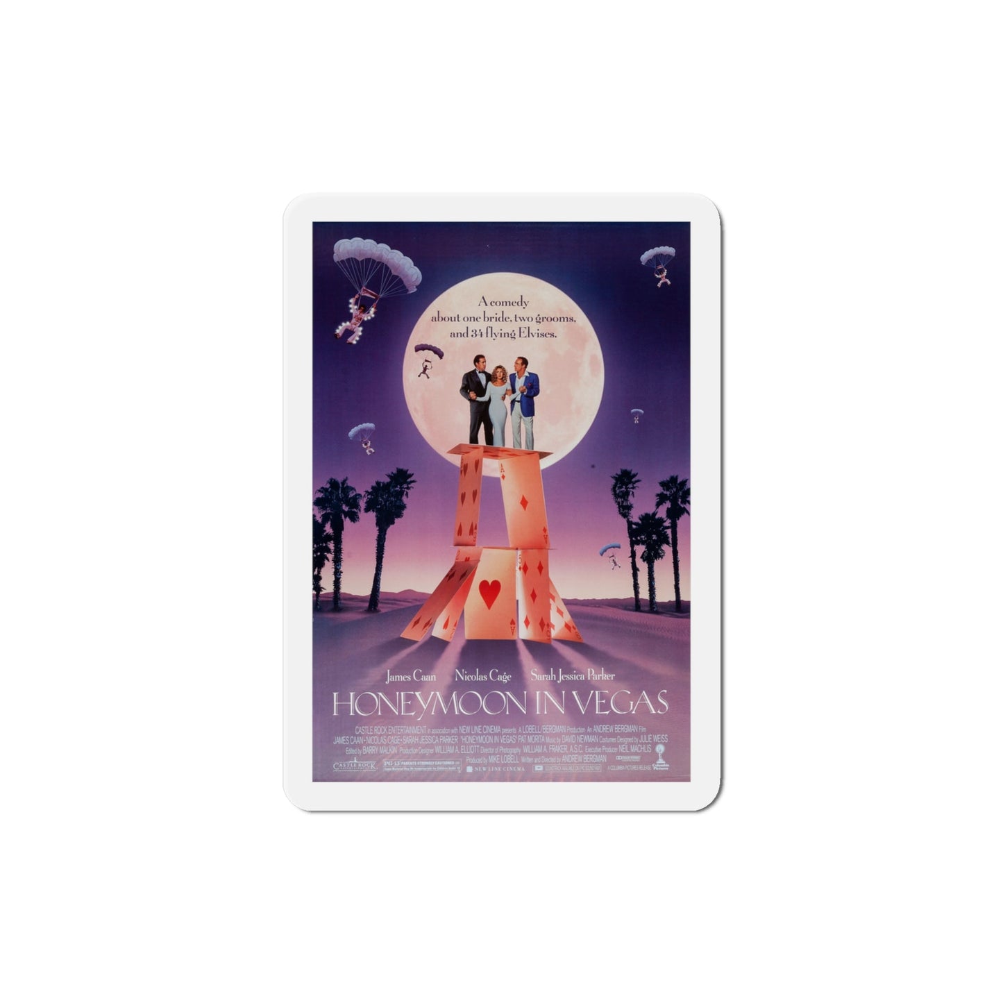 Honeymoon in Vegas 1992 Movie Poster Die-Cut Magnet-4" x 4"-The Sticker Space