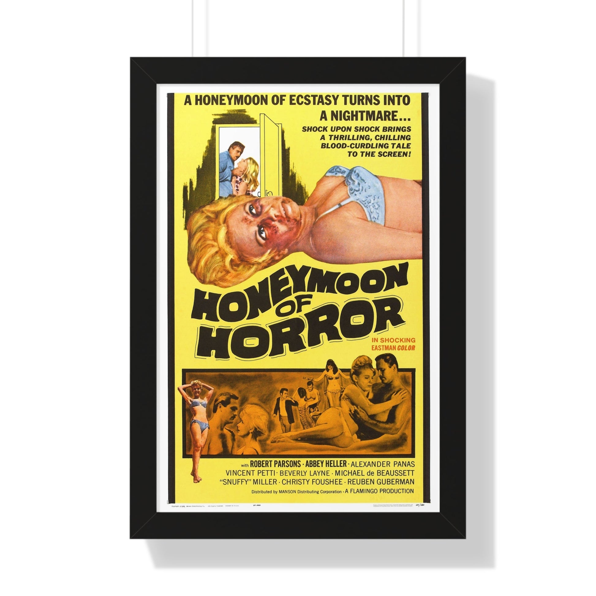 HONEYMOON OF HORROR 1964 - Framed Movie Poster-16″ x 24″-The Sticker Space