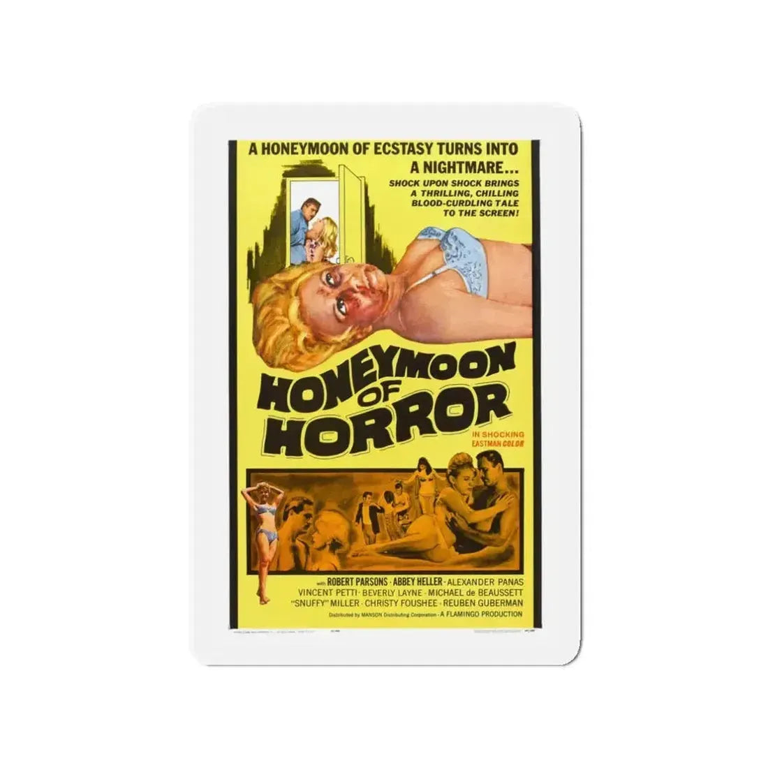 HONEYMOON OF HORROR 1964 Movie Poster - Refrigerator Magnet - The Sticker Space