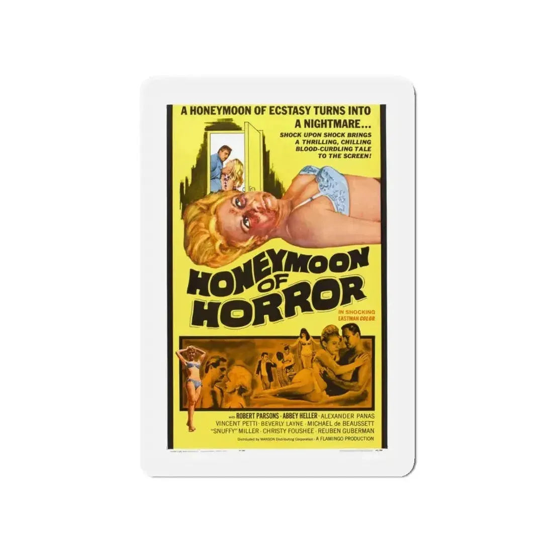 HONEYMOON OF HORROR 1964 Movie Poster - Refrigerator Magnet - The Sticker Space