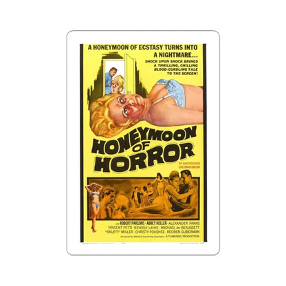 HONEYMOON OF HORROR 1964 Movie Poster - STICKER Vinyl Kiss-Cut Decal 3 Inch White - The Sticker Space