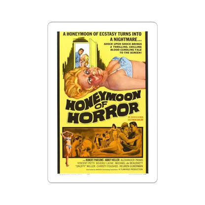 HONEYMOON OF HORROR 1964 Movie Poster - STICKER Vinyl Kiss-Cut Decal 4 Inch White - The Sticker Space